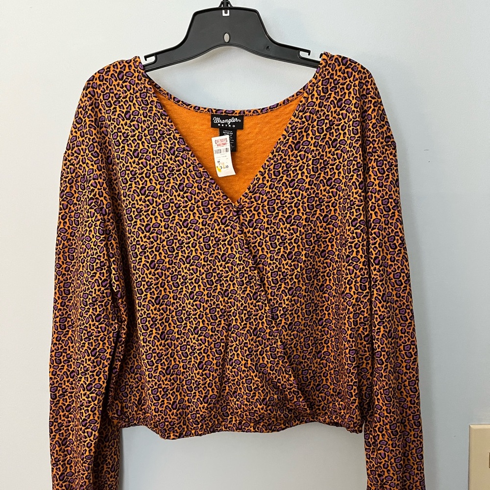 Wrangler Retro Womens Blouse Size Medium NWT Leopard